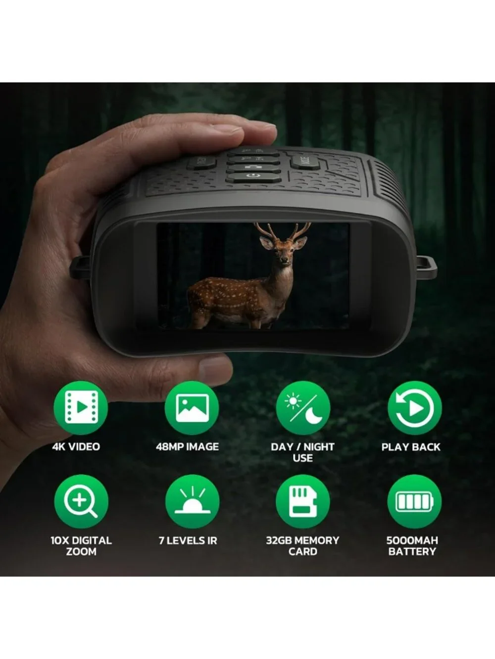 4K Night Vision Goggles with 10X Zoom, 3